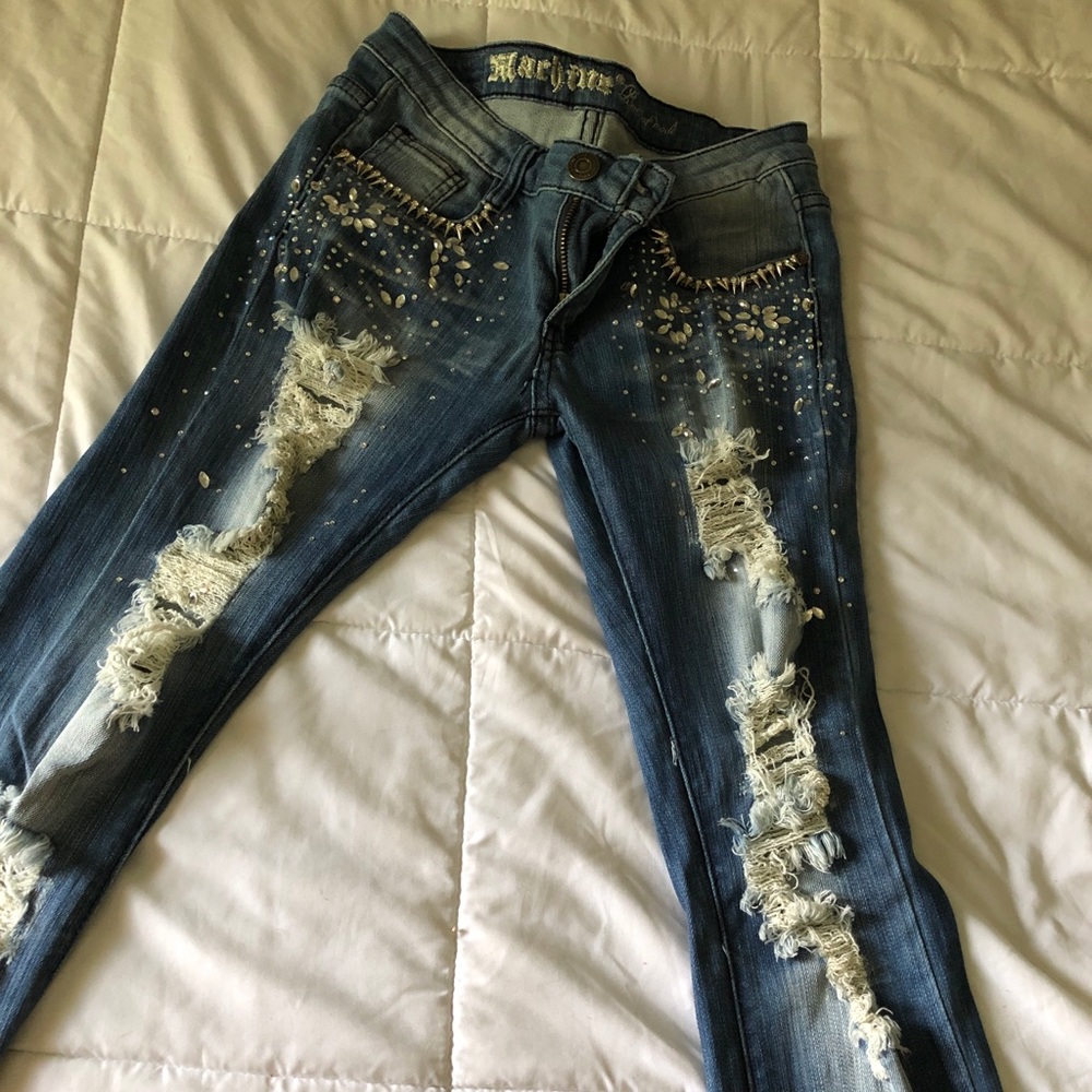 Distressed jeans